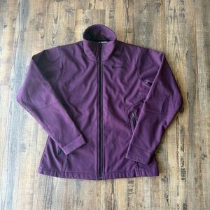 Columbia Softshell Jacket Womens Purple Full Zip Pockets Fleece Lined Size Large